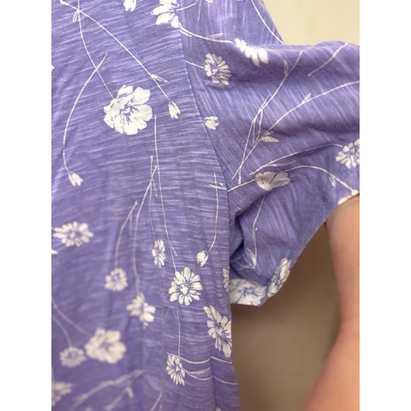 St. John’s Bay Women’s 2X Heathered Floral Print Short Sleeve Blouse Relaxed Fit - Picture 8 of 10